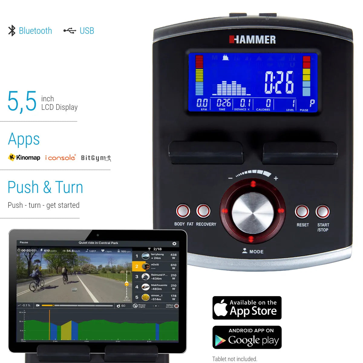 Bicicleta Ergometrica Hammer Cardio Motion BT