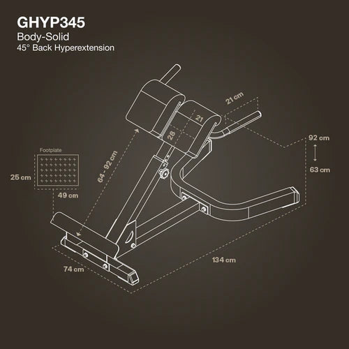 Extensie pentru spate la 45° Body-Solid - GHYP345B