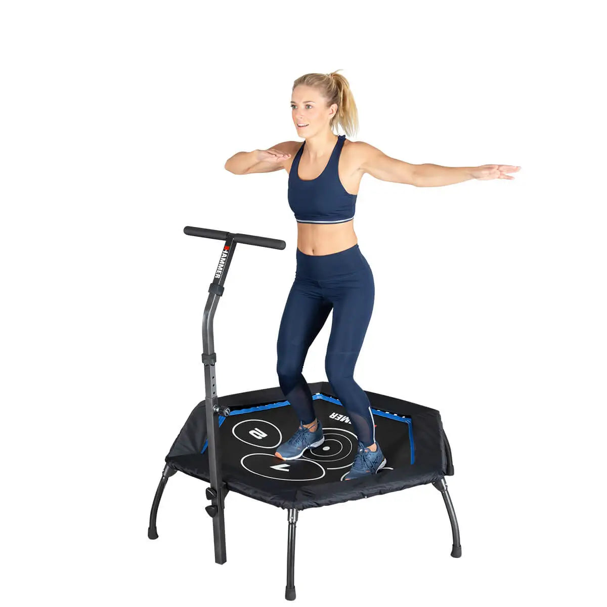 Trambulina Fitness pliabila cu maner Hammer Cross Jump