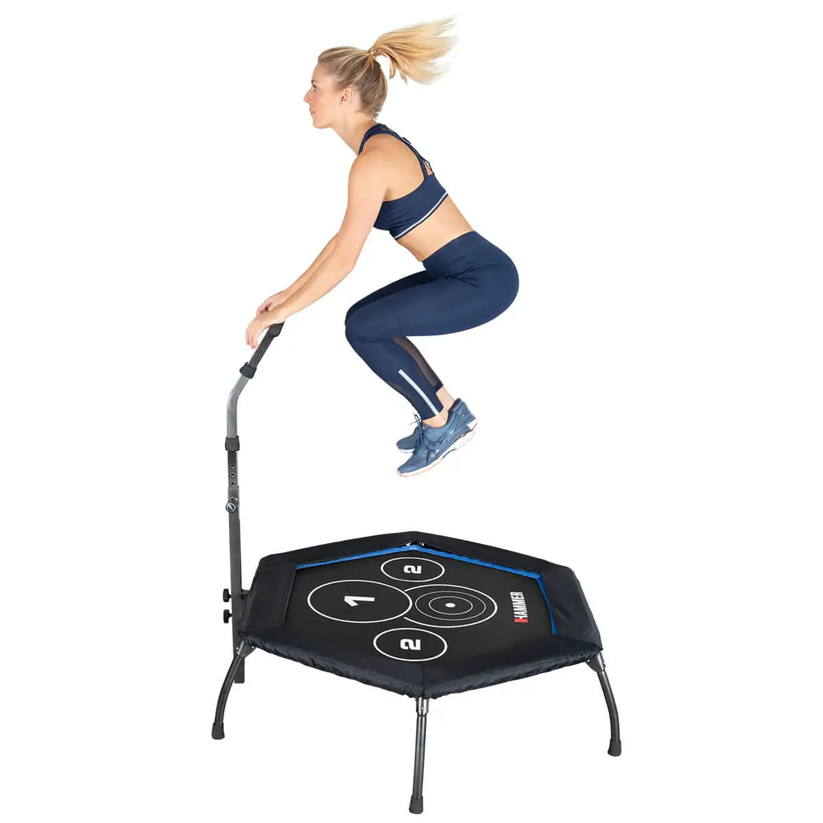 Trambulina Fitness pliabila cu maner Hammer Cross Jump